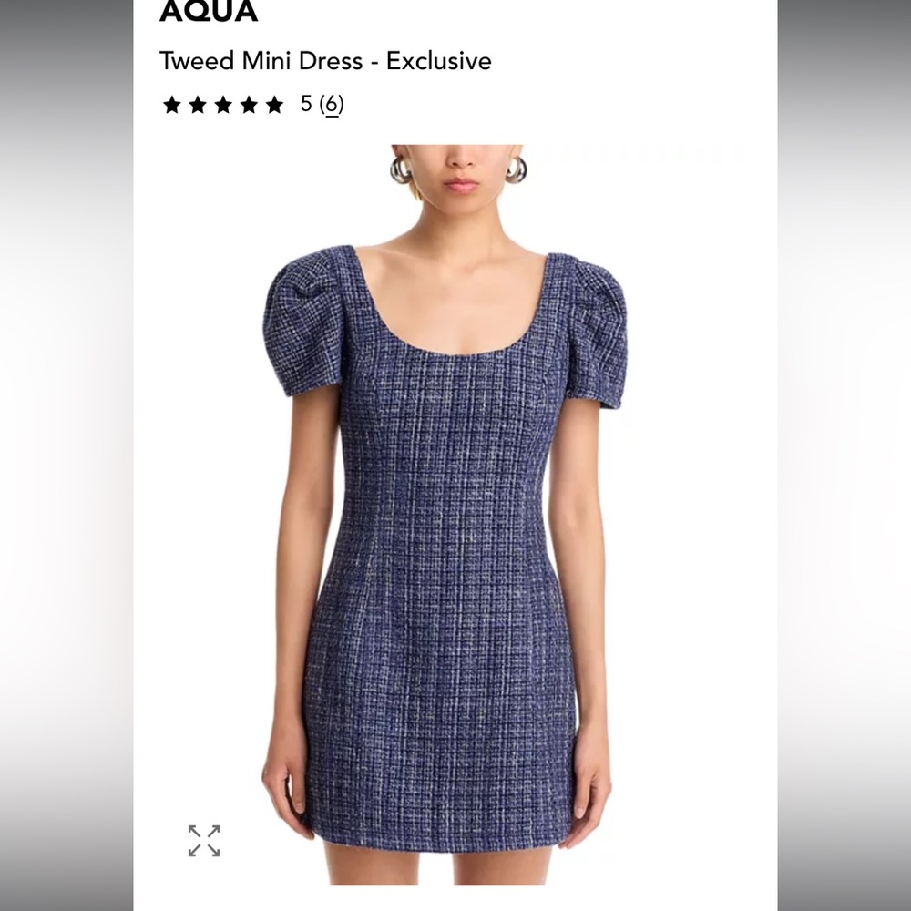 Aqua Blue Tweed Mini Dress